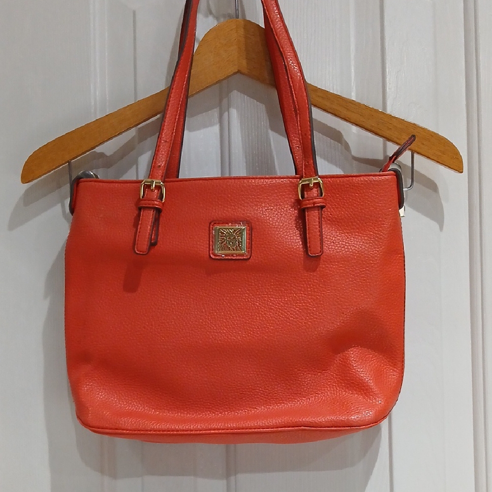 Anne Klein Orange Shoulder Bag with Structured Design Size 0S.
